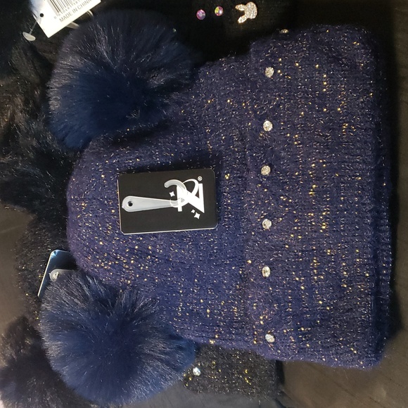 Winter Fur Beanie Sherpa Lined Soft Warm Lux Beanie Single Pom Pom Studded Knit - Picture 15 of 17